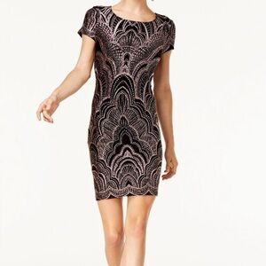 Jump Black and Pink Patterned Prom Dress